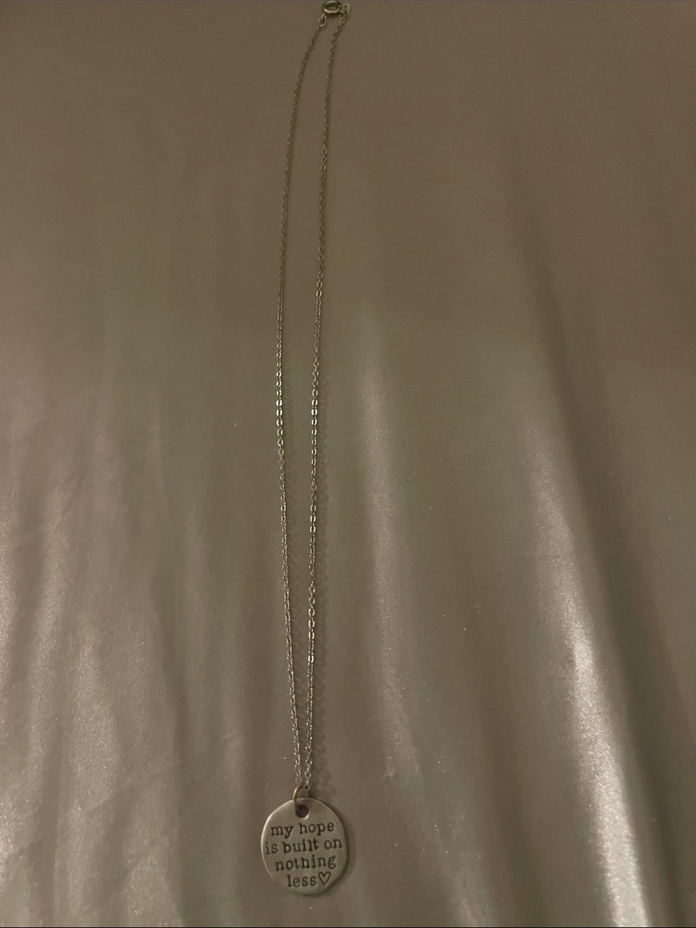 Sterling Silver Round Inspirational Pendant Necklace in Silver